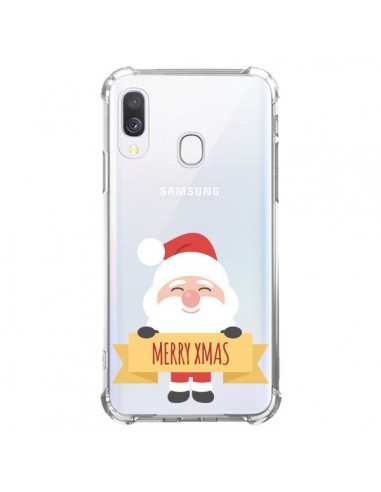 Coque Samsung Galaxy A40 Père Noël Merry Christmas transparente - Nico
