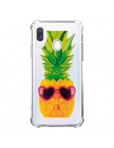 Coque Samsung Galaxy A40 Ananas Lunette en Cœur transparente
