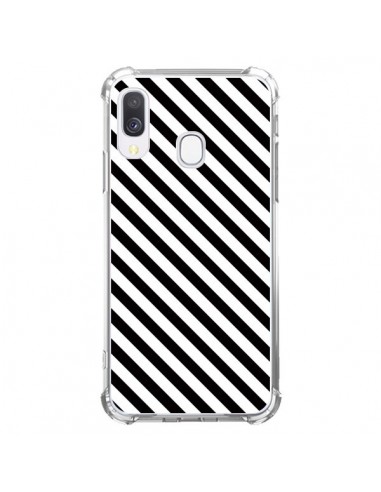 Coque Samsung Galaxy A40 Bonbon Candy Noire et Blanche Rayée - Nico