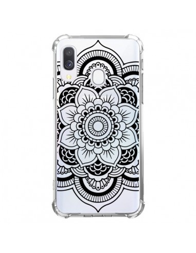 Coque Samsung Galaxy A40 Mandala Noir Azteque Transparente - Nico