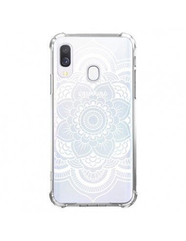 Coque Samsung Galaxy A40 Mandala Blanc Azteque Transparente - Nico