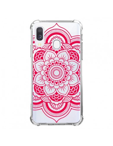 Coque Samsung Galaxy A40 Mandala Rose Fushia Azteque Transparente - Nico