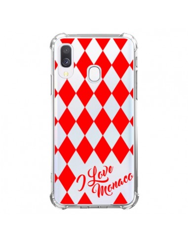 Coque Samsung Galaxy A40 I Love Monaco et Losange Rouge - Nico