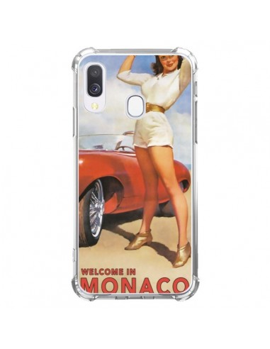 Coque Samsung Galaxy A40 Welcome to Monaco Vintage Pin Up - Nico