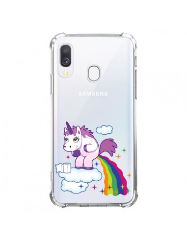 Coque Samsung Galaxy A40 Licorne Caca Arc en Ciel Transparente - Nico
