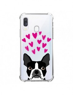 Coque Samsung Galaxy A40 Boston Terrier Coeurs Chien...
