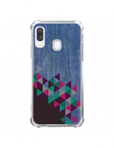 Coque Samsung Galaxy A40 Wood Bois Azteque Triangles...