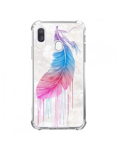 Coque Samsung Galaxy A40 Plume arc-en-ciel - Rachel Caldwell