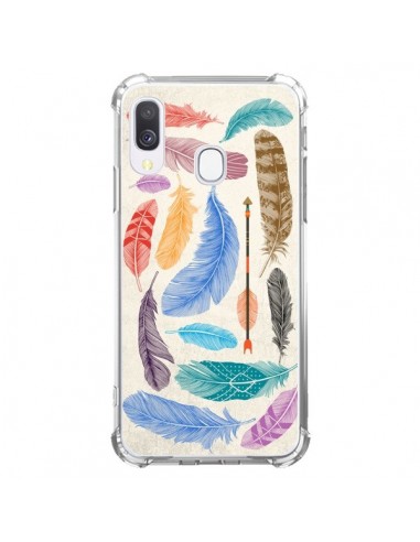 Coque Samsung Galaxy A40 Feather Plumes Multicolores - Rachel Caldwell