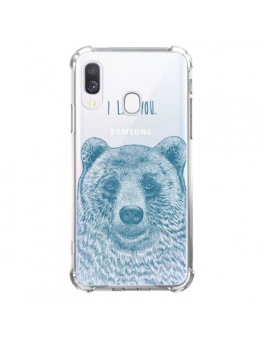 Coque Samsung Galaxy A40 I Love You Bear Ours Ourson Transparente - Rachel Caldwell