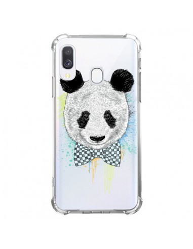 Coque Samsung Galaxy A40 Panda Noeud Papillon Transparente - Rachel Caldwell