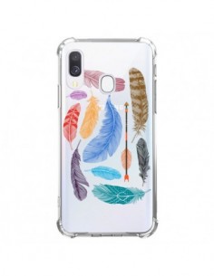 Coque Samsung Galaxy A40 Plume Feather Couleur...