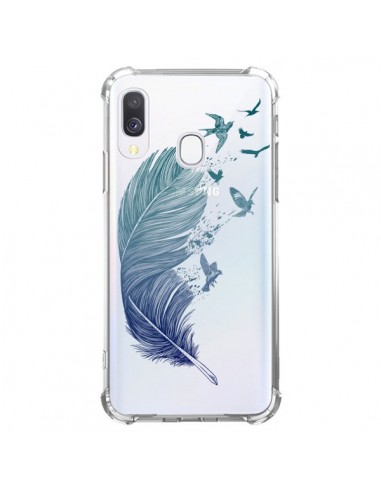 Coque Samsung Galaxy A40 Plume Feather Fly Away Transparente - Rachel Caldwell