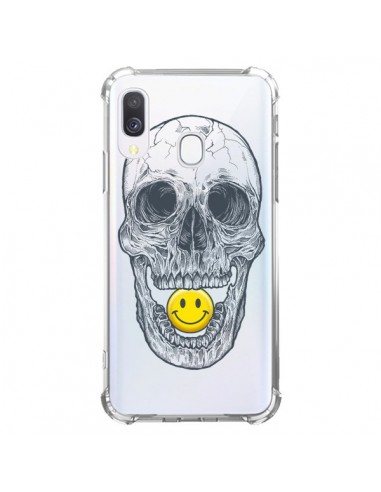 Coque Samsung Galaxy A40 Tête de Mort Smiley Transparente - Rachel Caldwell