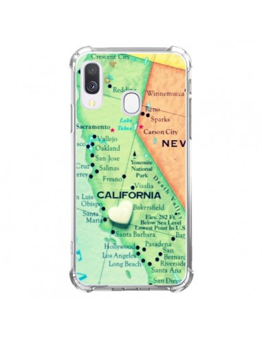 Coque Samsung Galaxy A40 Carte Map Californie - R Delean