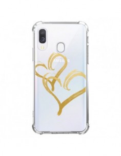 Coque Samsung Galaxy A40 Deux Coeurs Love Amour...