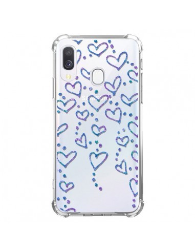 Coque Samsung Galaxy A40 Floating hearts coeurs flottants Transparente - Sylvia Cook