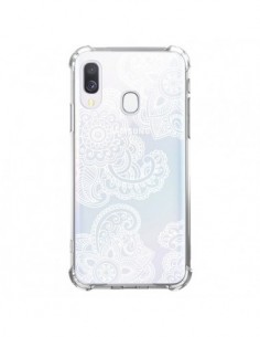 Coque Samsung Galaxy A40 Lacey Paisley Mandala Blanc...