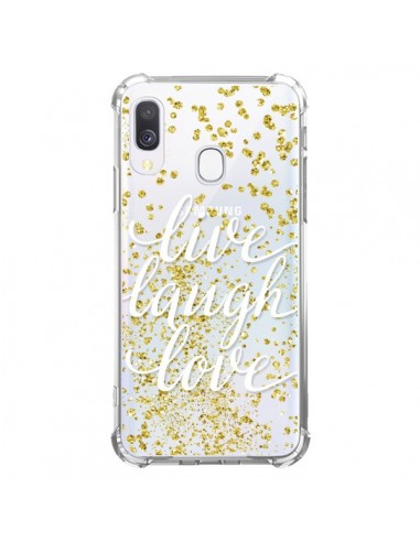 Coque Samsung Galaxy A40 Live, Laugh, Love, Vie, Ris, Aime Transparente - Sylvia Cook