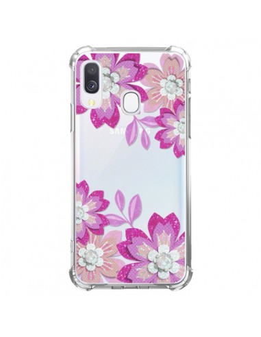 Coque Samsung Galaxy A40 Winter Flower Rose, Fleurs d'Hiver Transparente - Sylvia Cook