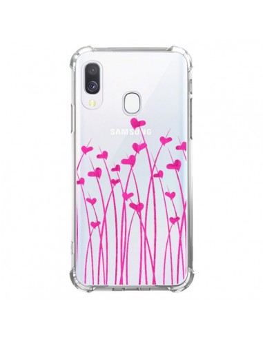 Coque Samsung Galaxy A40 Love in Pink Amour Rose Fleur Transparente - Sylvia Cook