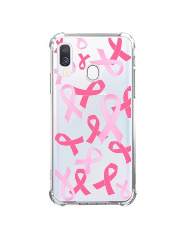 Coque Samsung Galaxy A40 Pink Ribbons Ruban Rose Transparente - Sylvia Cook