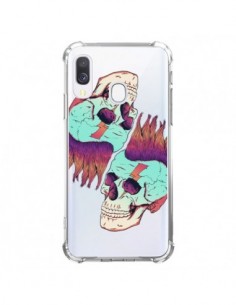 Coque Samsung Galaxy A40 Tête de Mort Crane Punk Double...