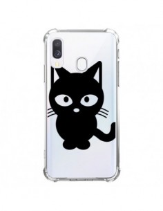 Coque Samsung Galaxy A40 Chat Noir Cat Transparente -...