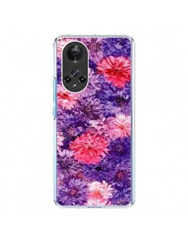 Coque Honor 50 et Huawei Nova 9 Fleurs Violettes Flower Storm - Asano Yamazaki