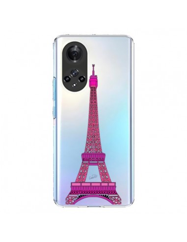 Coque Honor 50 et Huawei Nova 9 Tour Eiffel Rose Paris Transparente - Asano Yamazaki