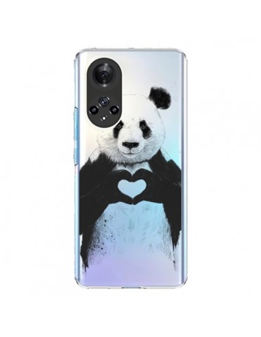 Coque Honor 50 et Huawei Nova 9 Panda All You Need Is Love Transparente - Balazs Solti