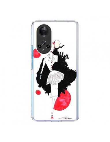 Coque Honor 50 et Huawei Nova 9 Demoiselle Femme Fashion Mode Rouge - Cécile