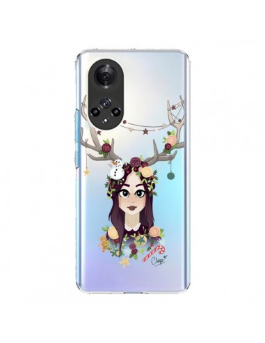 Coque Honor 50 et Huawei Nova 9 Christmas Girl Femme Noel Bois Cerf Transparente - Chapo