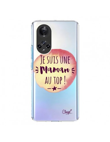 Coque Honor 50 et Huawei Nova 9 Je suis une Maman au Top Orange Transparente - Chapo