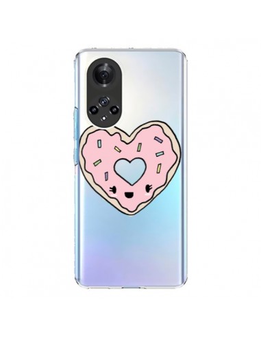 Coque Honor 50 et Huawei Nova 9 Donuts Heart Coeur Rose Transparente - Claudia Ramos