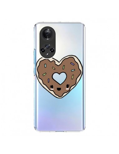 Coque Honor 50 et Huawei Nova 9 Donuts Heart Coeur Chocolat Transparente - Claudia Ramos
