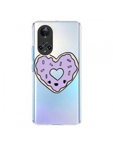 Coque Honor 50 et Huawei Nova 9 Donuts Heart Coeur Violet Transparente - Claudia Ramos