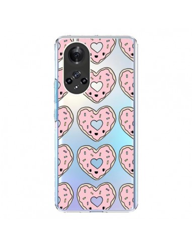 Coque Honor 50 et Huawei Nova 9 Donuts Heart Coeur Rose Pink Transparente - Claudia Ramos