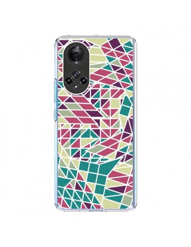 Coque Honor 50 et Huawei Nova 9 Azteque Triangles Vert Violet - Eleaxart