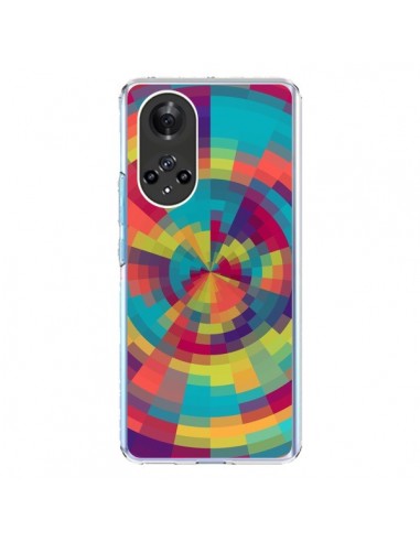 Coque Honor 50 et Huawei Nova 9 Spirale de Couleurs Rouge Vert - Eleaxart