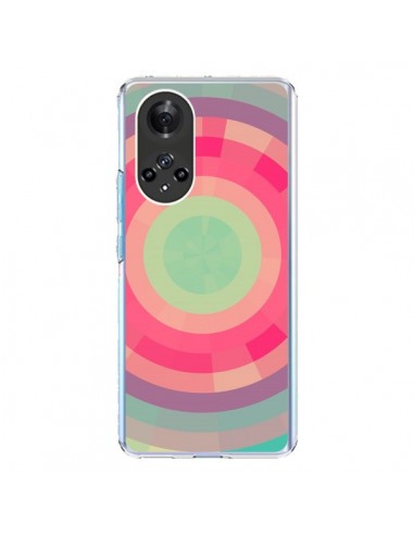 Coque Honor 50 et Huawei Nova 9 Spirale de Couleurs Rose Vert - Eleaxart