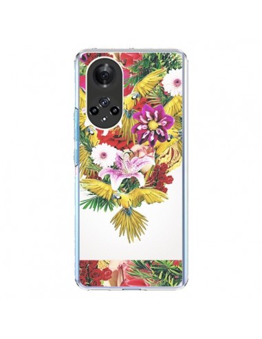 Coque Honor 50 et Huawei Nova 9 Parrot Floral Perroquet Fleurs - Eleaxart