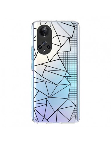 Coque Honor 50 et Huawei Nova 9 Lignes Grilles Side Grid Abstract Noir Transparente - Project M