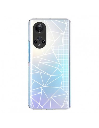 Coque Honor 50 et Huawei Nova 9 Lignes Grilles Side Grid Abstract Blanc Transparente - Project M