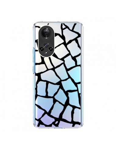 Coque Honor 50 et Huawei Nova 9 Girafe Mosaïque Noir Transparente - Project M