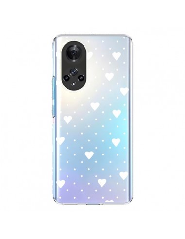 Coque Honor 50 et Huawei Nova 9 Point Coeur Blanc Pin Point Heart Transparente - Project M