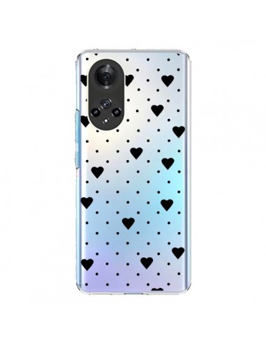 Coque Honor 50 et Huawei Nova 9 Point Coeur Noir Pin Point Heart Transparente - Project M