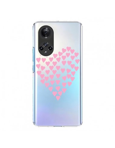 Coque Honor 50 et Huawei Nova 9 Coeurs Heart Love Rose Pink Transparente - Project M