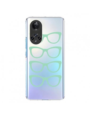 Coque Honor 50 et Huawei Nova 9 Sunglasses Lunettes Soleil Mint Bleu Vert Transparente - Project M