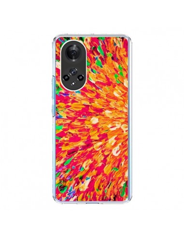 Coque Honor 50 et Huawei Nova 9 Fleurs Oranges Neon Splash - Ebi Emporium